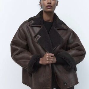 Women's Brown Shearling Jacket